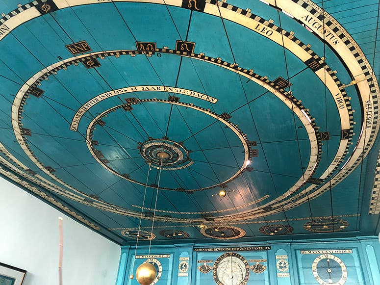 The ceiling Planetarium, built 1774-1781, by Eise Eisinga, in his house in Franeker, Friesland (Wikimedia commons)