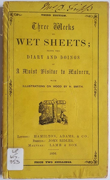 Three Weeks in Wet Sheets, front paper cover of a book by Joseph Leech, 1856 (explorethepast.co.uk)