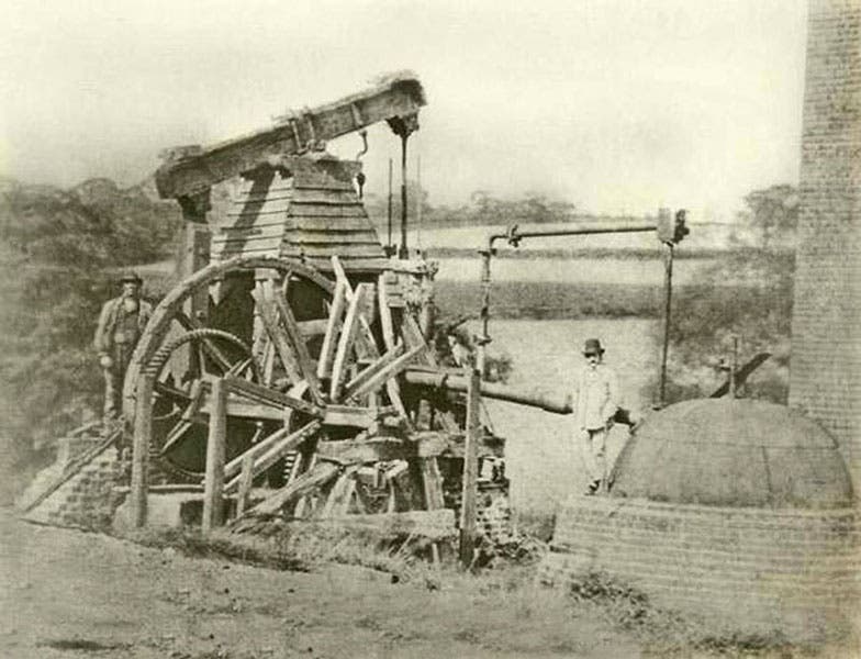 A Newcomen engine still in use at a colliery in 1850, photograph (unknown contributor on flickr.com)