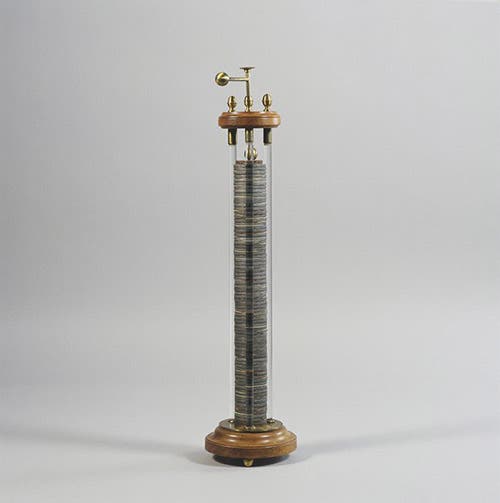 Voltaic pile, ca 1810 (Musée des arts et métiers, Paris)