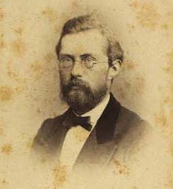 Portrait of Eugenius Warming in his twenties, carte de visite, Royal Library, Copenhagen (Wikimedia commons)