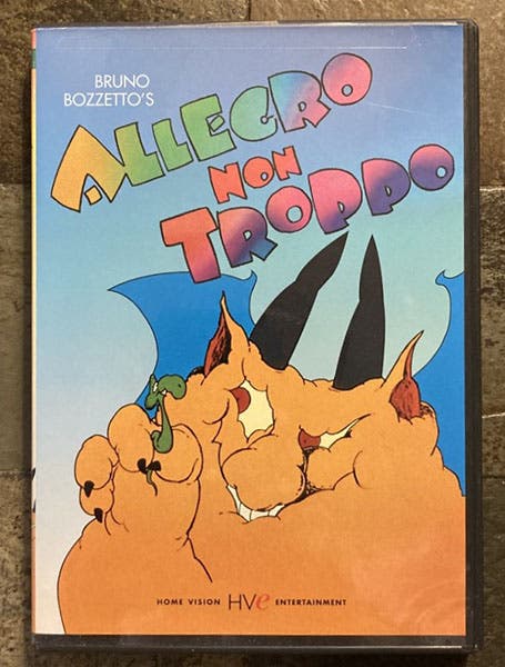 Cover art, DVD of Allegro non tropo, by Bruno Bozzetto, 1976, issued in 2003 by Home Vision Entertainment (photo by the author)