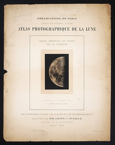 Title page to fascicule 1, 1896, Atlas Photographique de la Lune, Maurice Loewy and Pierre Henri Puiseux, 1896-1910 (Linda Hall Library)