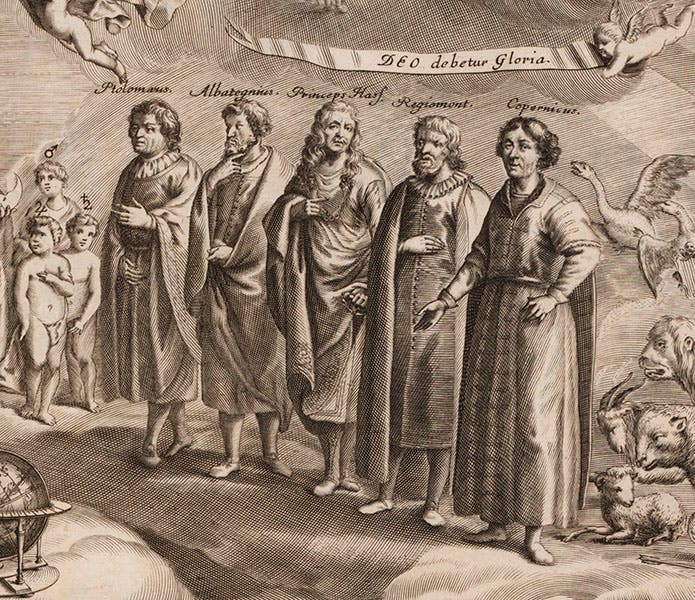 Five star observers, with Wilhelm IV in the center, Johannes Hevelius, Firmamentum, 1690 (Linda Hall Library)