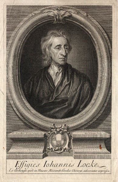 Portrait of John Locke, engraving by George Vertue, 1713, after oil by Godfrey Keller, 1697, both portraits in National Portrait Gallery, London (npg.org.uk)