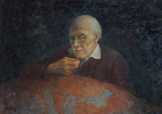 Portrait of Harold Jeffreys, by Zsuzsi Roboz, at St. John’s College, Cambridge, date unknown (artuk.org)