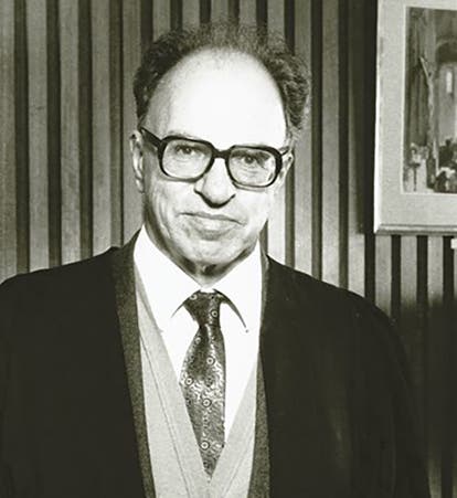 Portrait of Hermann Bondi, at King’s College, London, photograph, undated but 1970s? (kcl.ac.uk)