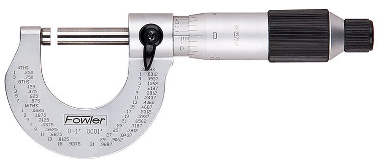 A modern micrometer, made by Fowler High Precision, ca 2015 (fowlerprecision.com)
