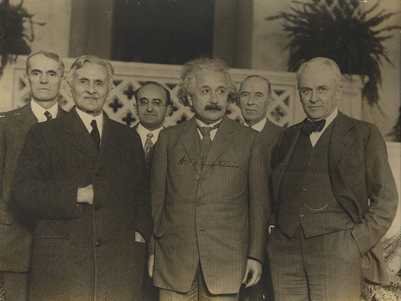 Albert Michelson (front row, left) with Albert Einstein, 1931 (Smithsonian Libraries)