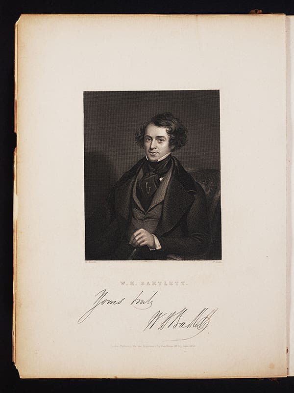 Portrait of William H. Bartlett, in his American Scenery, 1840.