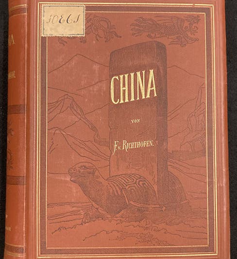 Front cover of text volume 1 of China: Ergebnisse eigener Reisen und darauf gegründeter Studien, by Ferdinand von Richthofen, 1877-1912 (Linda Hall Library)