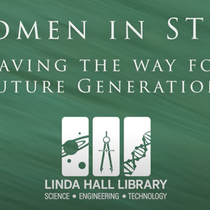 Linda Hall Library Women in STEM YouTube series title image with Linda Hall Library logo
