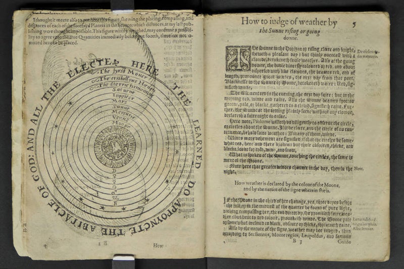 Geocentric world system, Leonard Digges, A Prognostication Everlasting of right good effect, rev. and ed. by Thomas Digges, 2nd ed., 1596 (Linda Hall Library)