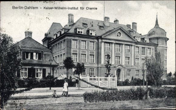 The Kaiser Wilhelm Institute for Chemistry, where Fritz Strassmann and Otto Hahn discovered fission in 1938, postcard (akpool.co.uk)
