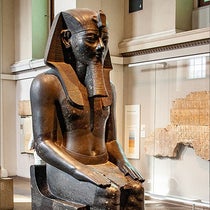 Seated statue of Amenhotep III, granodiorite, British Museum, item EA4, acquired from Henry Salt, 1823 (Wikimedia commons)