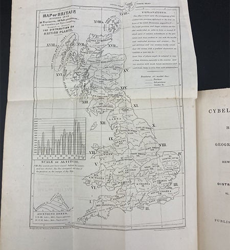 Map of the geographical distribution of plants of the British Isles, compiled by Hewett Cottrell Watson, frontispiece to his Cybele Britannica: or British Plants and their Geographical Relations, vol. 3, 1852 (Linda Hall Library)