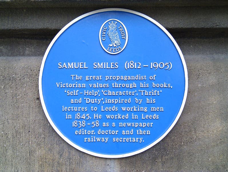 Blue plaque honoring Samuel Smiles, Leeds (noii’s on flickr)