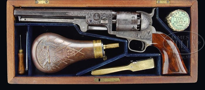 1851 Navy Colt revolver given by Samuel Colt to Franklin Pierce in 1852 (morphyauctions.com)