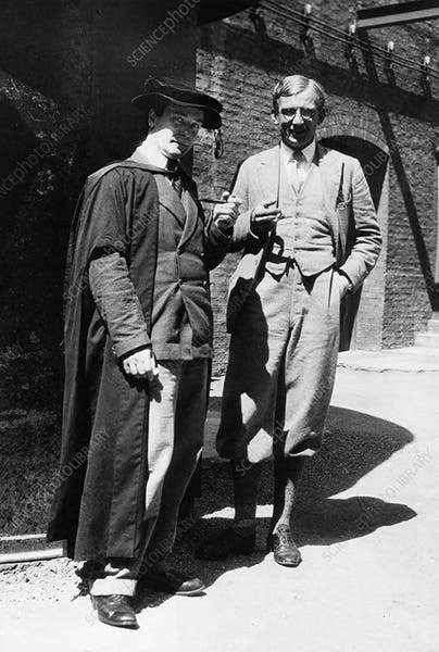 Pyotr Kapitsa (left) and George Gamow in Cambridge, photograph, 1930s (scienctphoto.com)