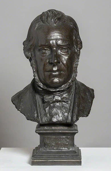 Bust of Richard Roberts, bronze and wood, by John Cassidy, National Museum, Cardiff (artuk.org)
