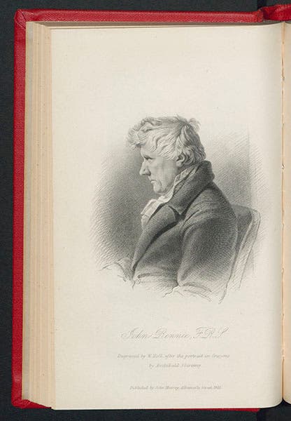 Portrait of John Rennie, engraving by W. Hell after a portrait in crayon by Archibald Skirving, from Samuel Smiles, Lives of the Engineers, 1861 (Linda Hall Library)