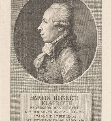 Portrait of Martin Klaproth, engraving, undated, Rijksmuseum, Amsterdam (Wikimedia commons)