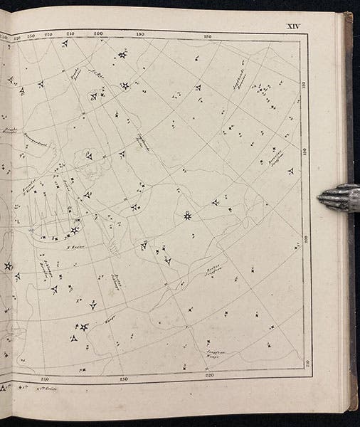 The northern constellations Bootes and Corona, Atlas des gestirnten Himmels, by Joseph Johann Littrow, plate XIV, 1839 (Linda Hall Library)