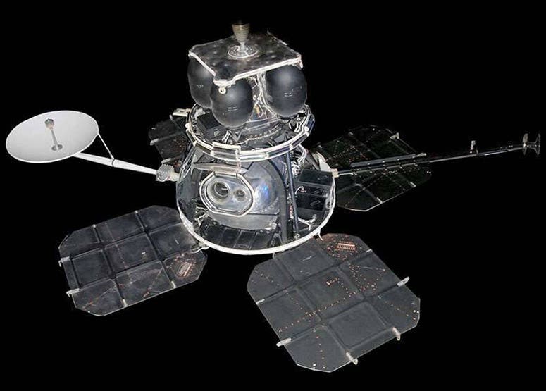 Lunar Orbiter 1 spacecraft, launched toward the Moon on Aug. 10, 1966, from Cape Canaveral (nasa.gov)