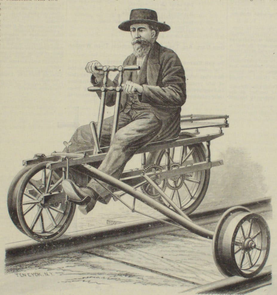 Hand cars were often used by supervisors and others to inspect track.