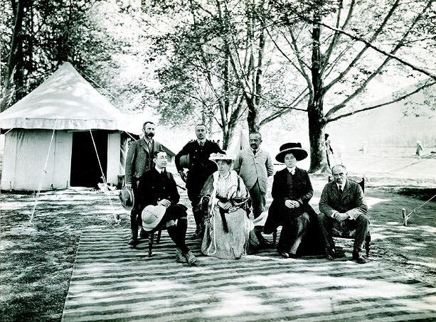 Group portrait including Vittorio Sella at far left, 1909 (Fondazione Sella, Biella, via telegraph.co.uk)