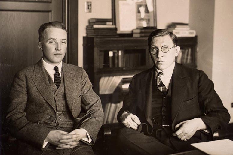 Frederick Banting (right) and George Best, photograph, undated but early 1920s (penntoday.upenn.edu)