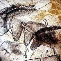 Horses’ heads, detail of Sector of Horses, Chauvet Cave, Ardeche, France (donsmaps.com)