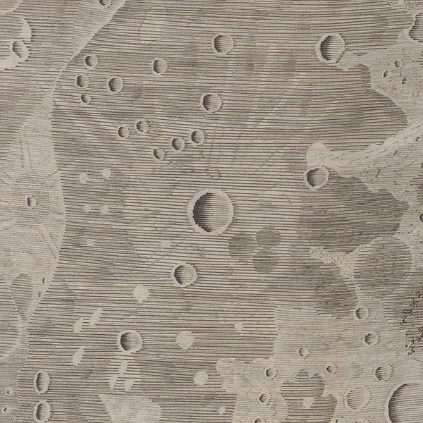 Detail of fourth image, centered on the crater that Hevelius would call Sicilia, now Copernicus, in Johannes Hevelius, Selenographia, 1647 (Linda Hall Library)