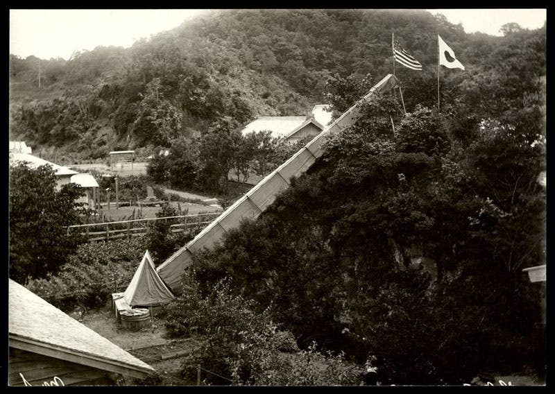 J. M. Schaeberle’s 40-foot camera on Hokkaido Island, Japan, 1896, Lick Observatory archives (digitalcollections.library.ucsc.edu)