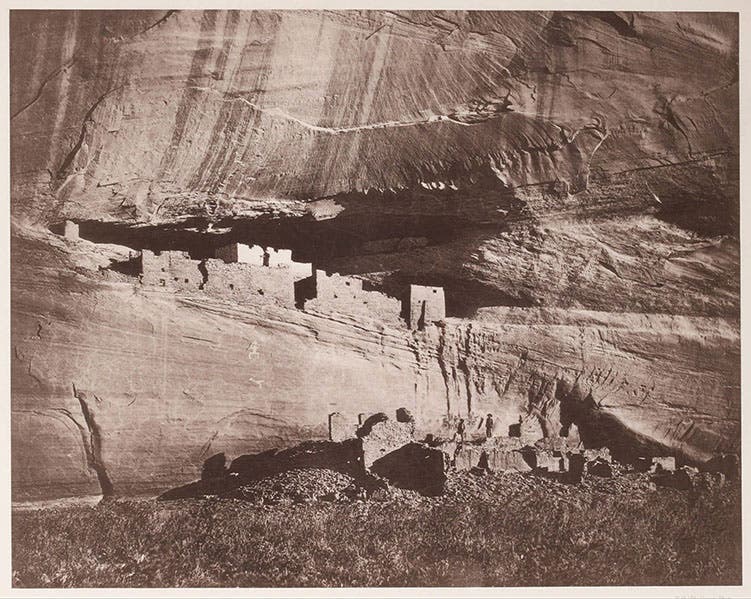 O’Sullivan photograph of Canyon de Chelly, from Frederick Putnam, et al. Reports Upon Archaeological and Ethnological Collections from Vicinity of Santa Barbara, California, and from Ruined Pueblos of Arizona and New Mexico, and Certain Interior Tribes, 1877 (Linda Hall Library)