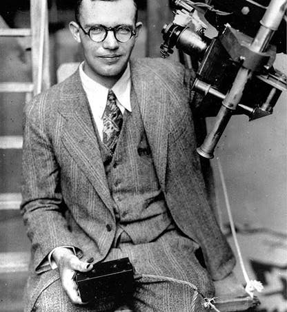 Clyde Tombaugh, photograph at the Lowell Observatory, ca 1930 (AP via macleans.ca)