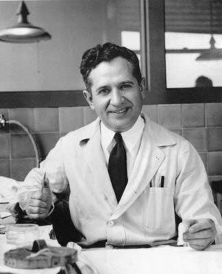 Albert Claude, photograph, 1948, Rockefeller Institute (digitalcommons.rockefeller.edu)