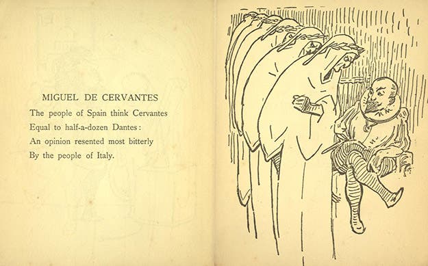 Miguel de Cervantes, clerihew, by E.C. Bentley and G.K. Chesterton, 1905 (University of Toronto Libraries on archive.org)