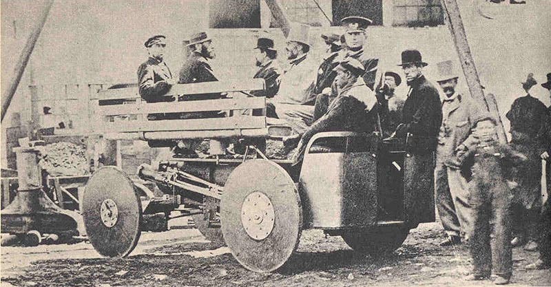 Richard Dudgeon’s steam carriage of 1866, photograph (Wikimedia commons; caption there is in error)