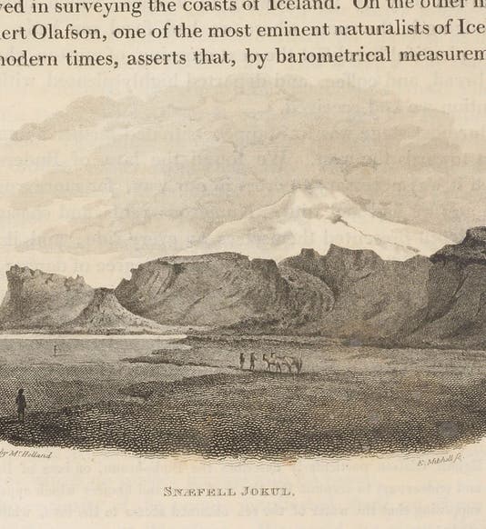 Scene of Iceland, engraving based on a sketch by Henry Holland, in George Steuart Mackenzie, Travels in the Island of Iceland, 1811 (Linda Hall Library