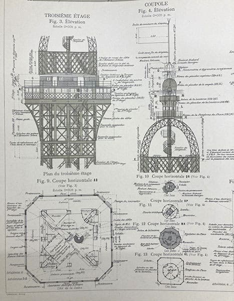 The third level of the Eiffel Tower, diagram, La tour de trois cents mètres, by Gustave Eiffel, 1900 (Linda Hall Library)