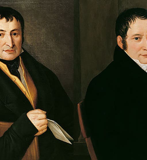 Portraits of Friedrich Koenig <i>(left</i>) and Andreas Bauer; artist, date, and location unknown (koenig-bauer.com)