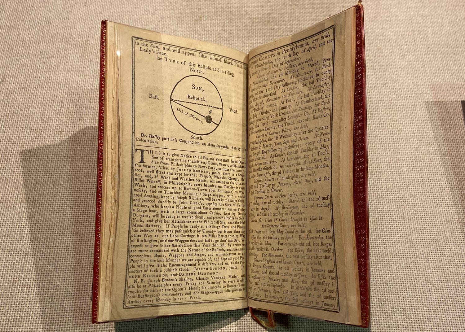 Photo of Benjamin Franklin's Poor Richard's Almanack open