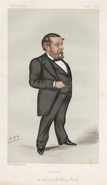 Richard A. Proctor, caricature by Sir Leslie Ward, Vanity Fair, May. 3, 1883 (National Portrait Gallery, London)