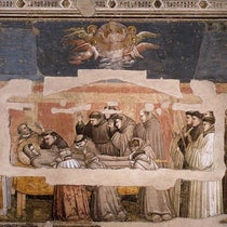 “Death and Ascension of St. Francis,” fresco by Giotto di Bondone, 1325, Basilica of Santa Croce, Florence (Wikimedia commons)