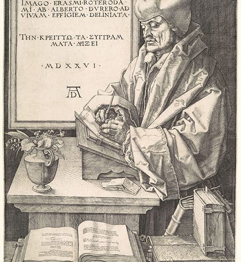 Portrait of Erasmus by Albrecht Dürer, engraving, 1526 (Metropolitan Museum of Art, New York)