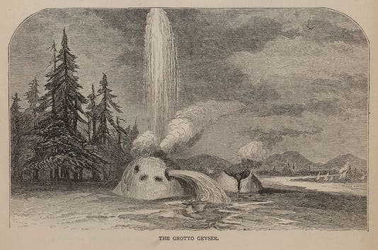 The Grotto geyser, Yellowstone, wood-engraving, <i>Scribners’ Monthly</i>, June 1871 (author’s collection)