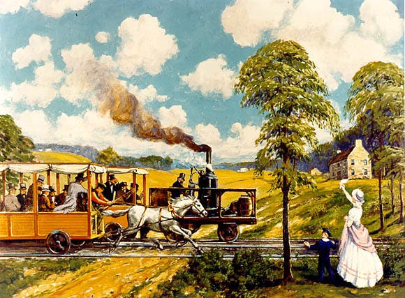 The Iron Horse Wins, by Carl Wakeman, date unknown, 1930s?, Federal Highway Administration collection (fhwa.dot.gov)