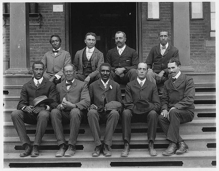 Group portrait of faculty at the Tuskegee Institute, with George W. Carver at front center, photograph by Frances Benjamin Johnston, 1902, Library of Congress (loc.gov)