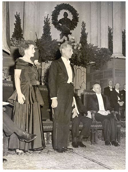 Gerty and Carl Cori ready to receive their Nobel Prizes in Physiology/Medicine, 1947, Stockholm, Sweden (acs.org)